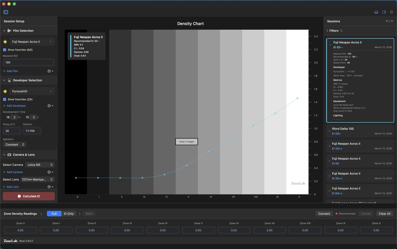 Expanded session panel showing full metrics