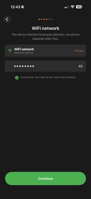 Select WiFi network from device-scanned list