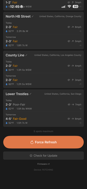 Force Refresh option in the app