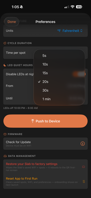 Cycle Duration setting in Preferences
